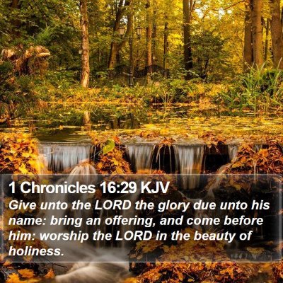 1 Chronicles 16:29 KJV Bible Verse Image