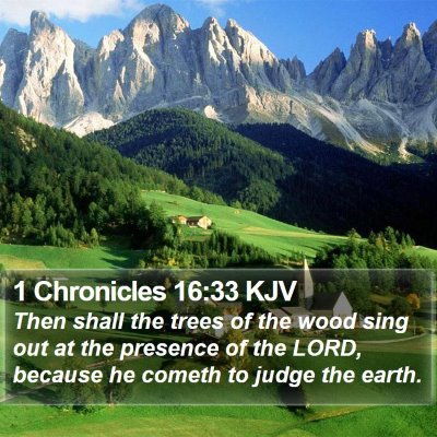 1 Chronicles 16:33 KJV Bible Verse Image