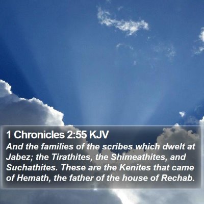1 Chronicles 2:55 KJV Bible Verse Image