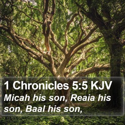 1 Chronicles 5:5 KJV Bible Verse Image