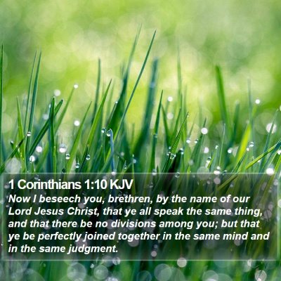 1 Corinthians 1:10 KJV Bible Verse Image
