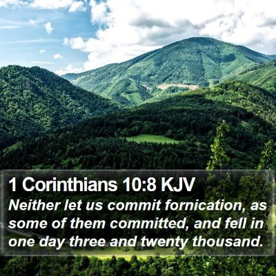 1 Corinthians 10:8 KJV Bible Verse Image