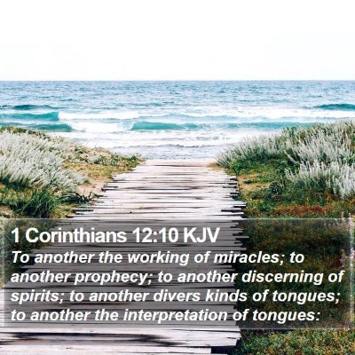 1 Corinthians 12:10 KJV Bible Verse Image