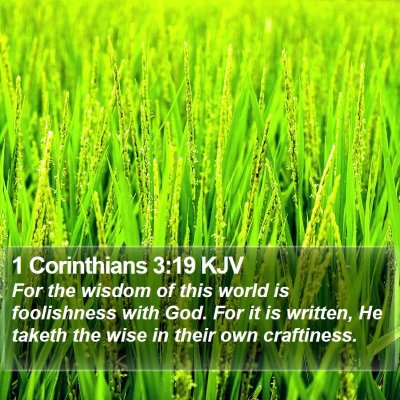 1 Corinthians 3:19 KJV Bible Verse Image