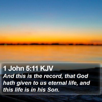 1 John 5:11 KJV Bible Verse Image