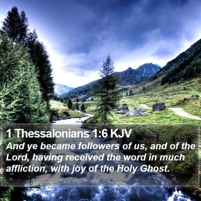 1 Thessalonians 1:6 KJV Bible Verse Image