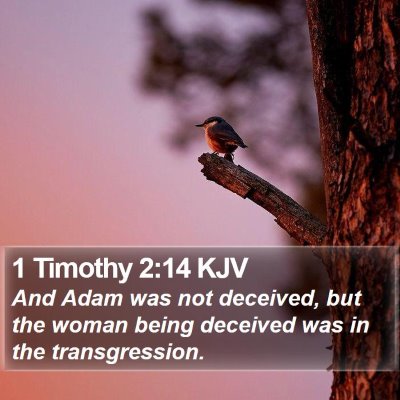 1 Timothy 2:14 KJV Bible Verse Image