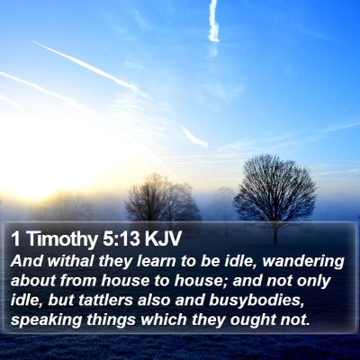 1 Timothy 5:13 KJV Bible Verse Image