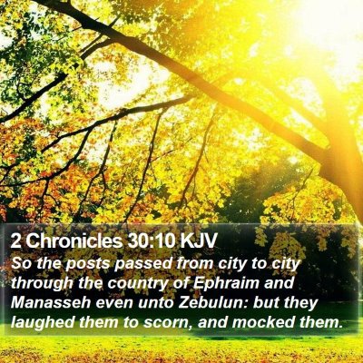 2 Chronicles 30:10 KJV Bible Verse Image