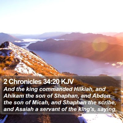 2 Chronicles 34:20 KJV Bible Verse Image