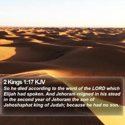2 Kings 1:17 KJV Bible Verse Image