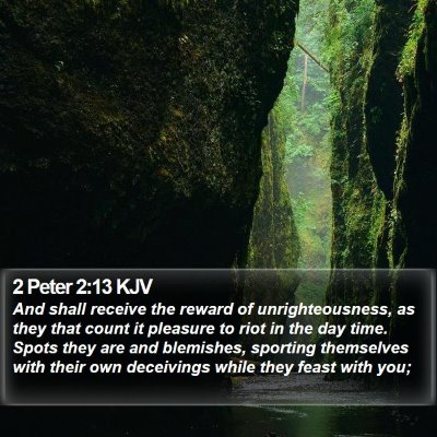 2 Peter 2:13 KJV Bible Verse Image
