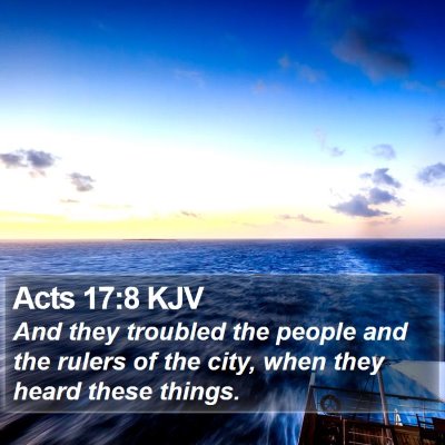 Acts 17:8 KJV Bible Verse Image