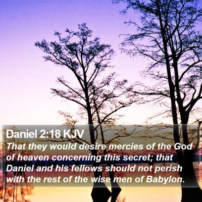 Daniel 2:18 KJV Bible Verse Image