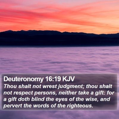 Deuteronomy 16:19 KJV Bible Verse Image