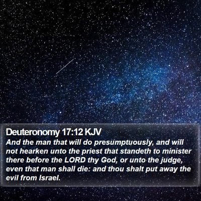 Deuteronomy 17:12 KJV Bible Verse Image
