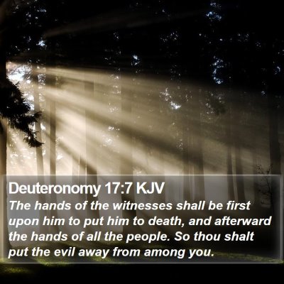 Deuteronomy 17:7 KJV Bible Verse Image