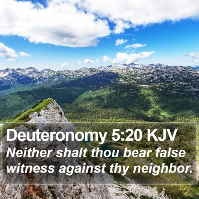 Deuteronomy 5:20 KJV Bible Verse Image