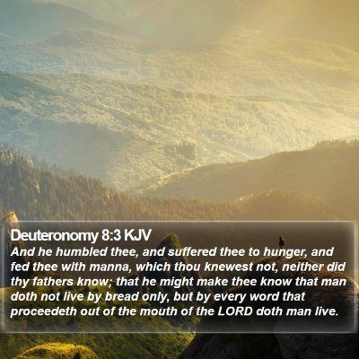 Deuteronomy 8:3 KJV Bible Verse Image