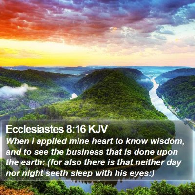 Ecclesiastes 8:16 KJV Bible Verse Image