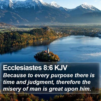 Ecclesiastes 8:6 KJV Bible Verse Image