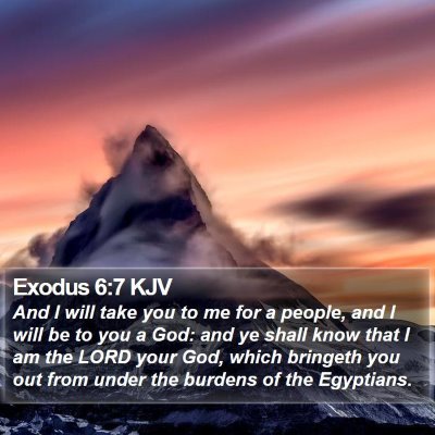 Exodus 6:7 KJV Bible Verse Image