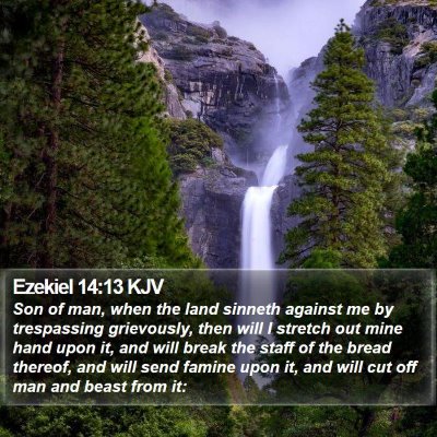 Ezekiel 14:13 KJV Bible Verse Image