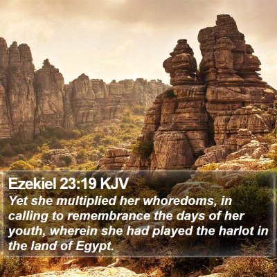 Ezekiel 23:19 KJV Bible Verse Image