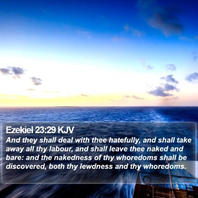 Ezekiel 23:29 KJV Bible Verse Image