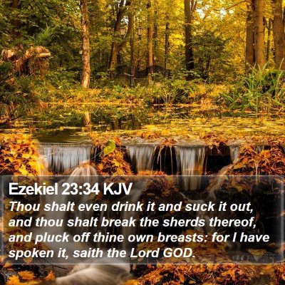 Ezekiel 23:34 KJV Bible Verse Image