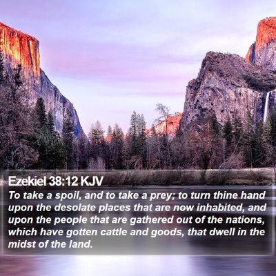 Ezekiel 38:12 KJV Bible Verse Image