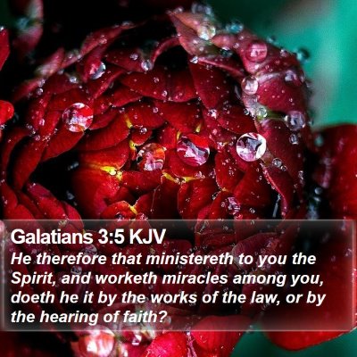 Galatians 3:5 KJV Bible Verse Image