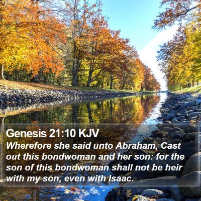 Genesis 21:10 KJV Bible Verse Image