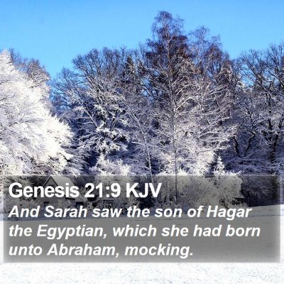 Genesis 21:9 KJV Bible Verse Image