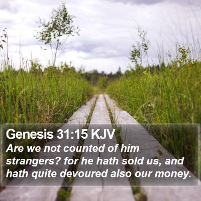 Genesis 31:15 KJV Bible Verse Image