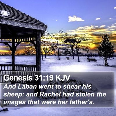 Genesis 31:19 KJV Bible Verse Image