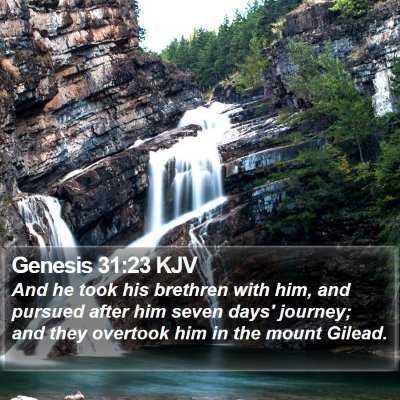 Genesis 31:23 KJV Bible Verse Image