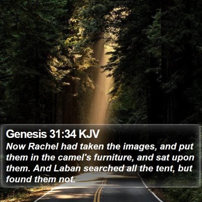 Genesis 31:34 KJV Bible Verse Image