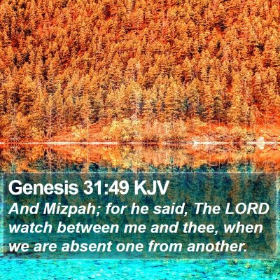 Genesis 31:49 KJV Bible Verse Image