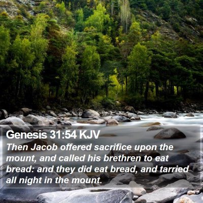 Genesis 31:54 KJV Bible Verse Image