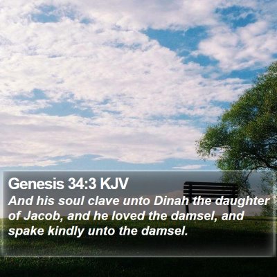 Genesis 34:3 KJV Bible Verse Image