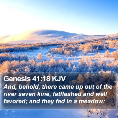 Genesis 41:18 KJV Bible Verse Image