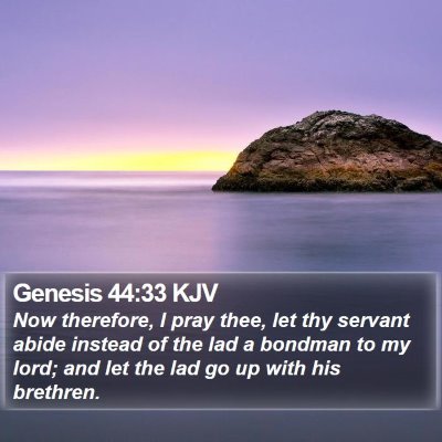 Genesis 44:33 KJV Bible Verse Image