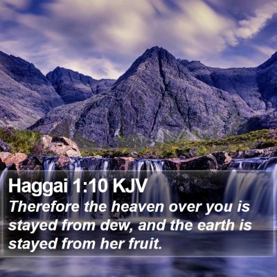 Haggai 1:10 KJV Bible Verse Image