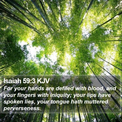 Isaiah 59:3 KJV Bible Verse Image