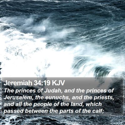 Jeremiah 34:19 KJV Bible Verse Image