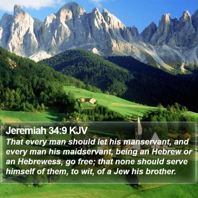 Jeremiah 34:9 KJV Bible Verse Image