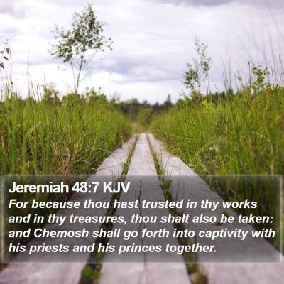 Jeremiah 48:7 KJV Bible Verse Image