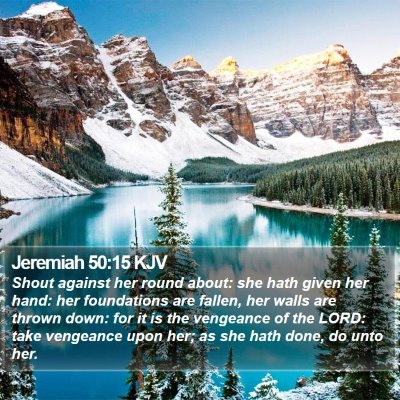 Jeremiah 50:15 KJV Bible Verse Image
