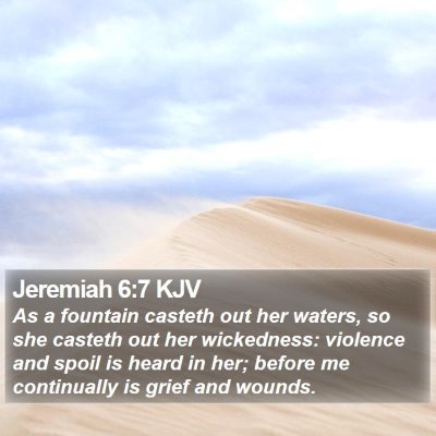 Jeremiah 6:7 KJV Bible Verse Image